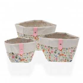 Set di Cestini Versa 14 x 14 x 14 cm Fiori