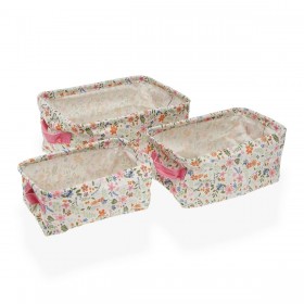 Set di Cestini Versa 18 x 14 x 28 cm Fiori
