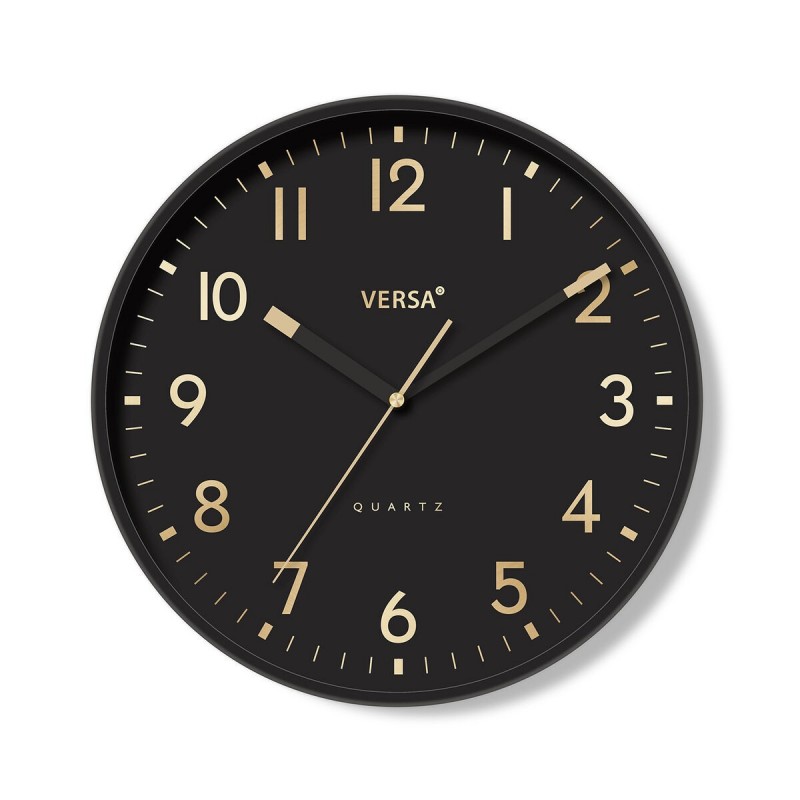 Orologio da Parete Versa Nero Plastica 4 x 30 x 30 cm