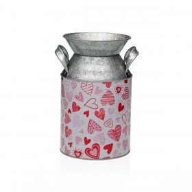 Vaso Versa Rosso Metallo Cuori 13 x 15,5 x 21 cm