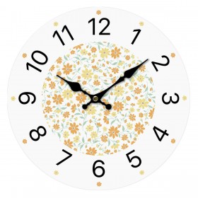 Orologio da Parete Versa Legno Fiori 4 x 30 x 30 cm