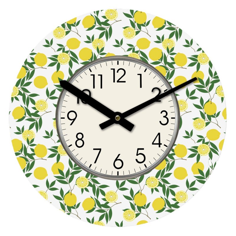 Orologio da Parete Versa Legno Limone 4 x 30 x 30 cm