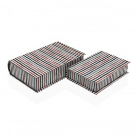 Scatola Decorativa Versa Tela Legno MDF Libro