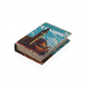 Scatola Decorativa Versa London Tela Legno MDF