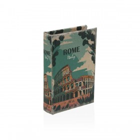 Scatola Decorativa Versa Roma Tela Legno MDF