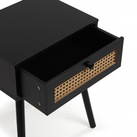 Comodino Versa Ahedo Nero 30 x 55 x 40 cm