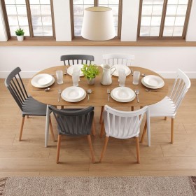 Tavolo da Pranzo Versa DOINYO  Bianco Metallo Legno MDF 80 x 75 x 160 cm