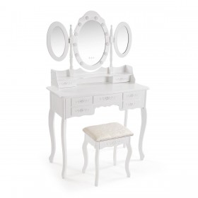 Toeletta Versa Bianco Legno Cristallo Legno MDF 40 X 144 X 90 CM