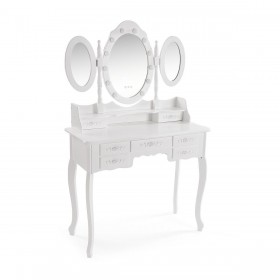 Toeletta Versa Bianco Legno Cristallo Legno MDF 40 X 144 X 90 CM