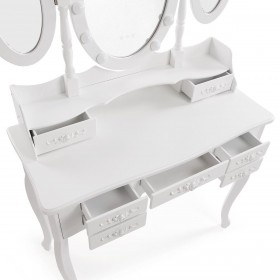 Toeletta Versa Bianco Legno Cristallo Legno MDF 40 X 144 X 90 CM