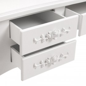 Toeletta Versa Bianco Legno Cristallo Legno MDF 40 X 144 X 90 CM