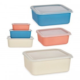 Set di Scatole per Sistemare Impilabili 3 Pezzi Multicolore