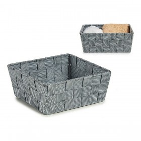 Cestino Kipit A3-6929A9 Grigio Stoffa Intrecciato 18 x 8 x 21 cm