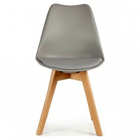 Sedia da Sala da Pranzo Grigio Marrone Chiaro Legno Plastica (48 x 43 x 82 cm)