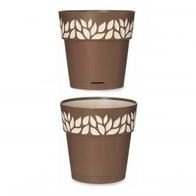 Vaso Autoirrigante Stefanplast 3920111 Marrone Beige Plastica 19 x 19 x 19 cm