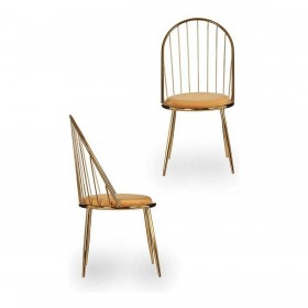 Sedia Dorato Barre Senape 48 x 95,5 x 48 cm