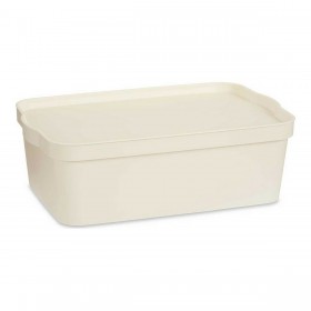 Scatola portaoggetti con coperchio Kipit TP595-4 Crema Plastica 14 L 29,5 x 14,3 x 45 cm