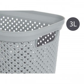 Cesto Kipit Grigio Plastica 3 L 16,5 x 12,5 x 23 cm