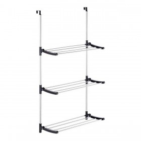 Stendibiancheria Pieghevole Kipit 17018 Nero Argentato Metallo Plastica Riattaccare