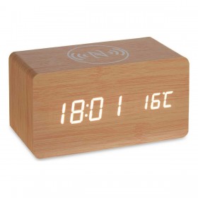 Orologio Digitale da Tavolo Marrone PVC Legno MDF (15 x 7,5 x 7 cm)