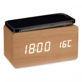 Orologio Digitale da Tavolo Marrone PVC Legno MDF (15 x 7,5 x 7 cm)