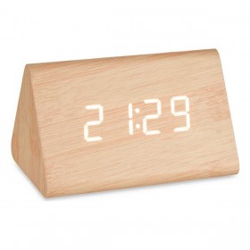 Orologio Digitale da Tavolo Marrone PVC Legno MDF (11,7 x 7,5 x 8 cm)