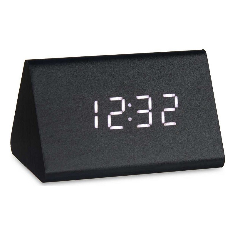 Orologio Digitale da Tavolo Nero PVC Legno MDF (11,7 x 7,5 x 8 cm)