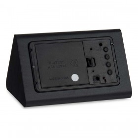 Orologio Digitale da Tavolo Nero PVC Legno MDF (11,7 x 7,5 x 8 cm)