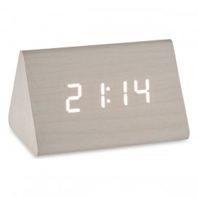 Orologio Digitale da Tavolo Bianco PVC Legno MDF (11,7 x 7,5 x 8 cm)
