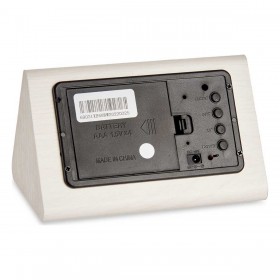 Orologio Digitale da Tavolo Bianco PVC Legno MDF (11,7 x 7,5 x 8 cm)