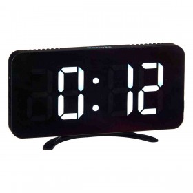 Orologio Digitale da Tavolo Specchio Nero ABS (15,7 x 7,7 x 1,5 cm)