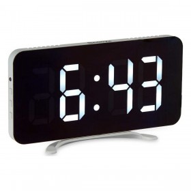 Orologio Digitale da Tavolo Specchio Bianco ABS (15,7 x 7,7 x 1,5 cm)