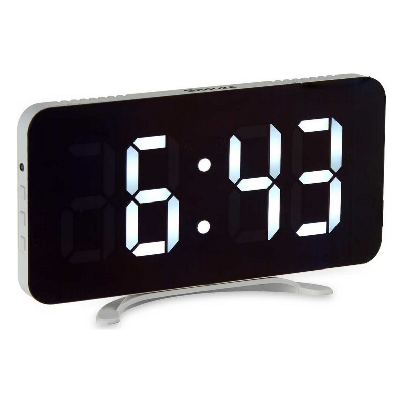 Orologio Digitale da Tavolo Specchio Bianco ABS (15,7 x 7,7 x 1,5 cm)