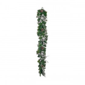 Ghirlanda di Natale Marrone Verde Argentato 24 x 12 x 180 cm