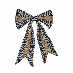 Fiocco Zebra Decorazione Natalizia 45 x 30 cm Nero Bianco