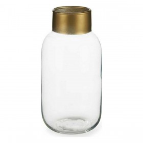 Vaso Dorato Trasparente Vetro (11,5 x 24 x 11,5 cm)