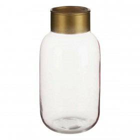 Vaso Liscio Rosa Dorato Vetro (11,5 x 24 x 11,5 cm)