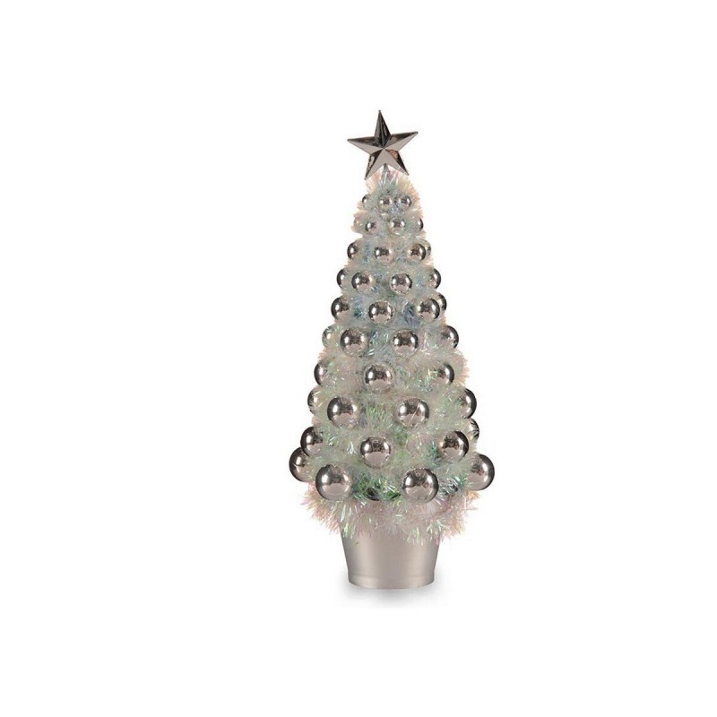 Albero di Natale Krist+ 18CH307/IRIDESCENT Argentato polipropilene Plastica Iridescente 16 x 37,5 x 16 cm