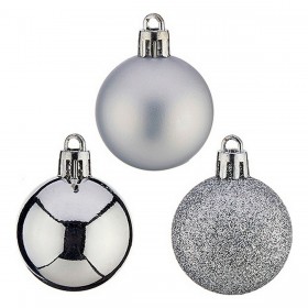 Palle di Natale Ø 4 cm Argentato PVC 12 x 8 x 8 cm 8 x 8 x 12 cm
