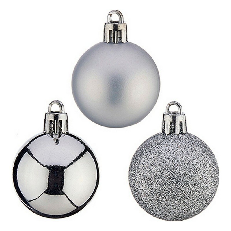 Palle di Natale Ø 4 cm Argentato PVC 12 x 8 x 8 cm 8 x 8 x 12 cm