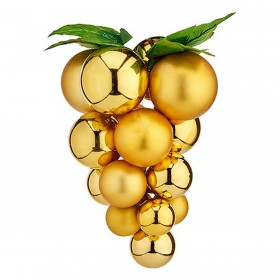 Palla di Natale Krist+ 01856 Dorato Plastica Uva