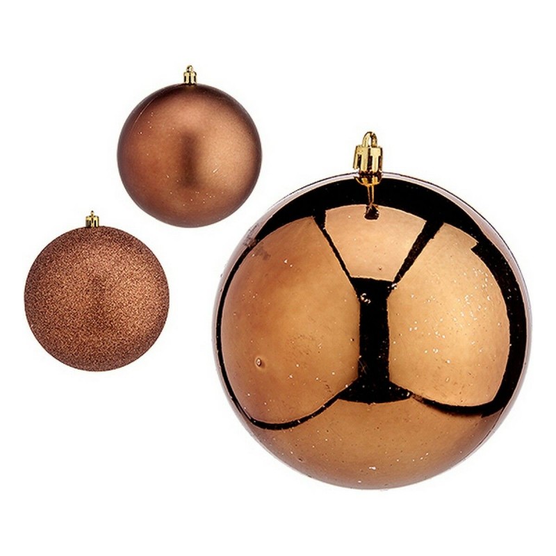 Palle di Natale Krist+ 00780 Marrone Plastica Ø 12 cm 6 Unità