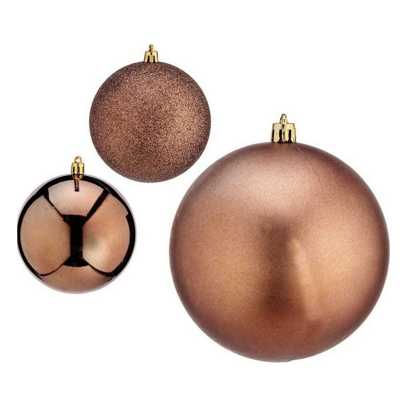 Palle di Natale Krist+ 00781 Marrone Plastica Ø 10 cm 6 Unità