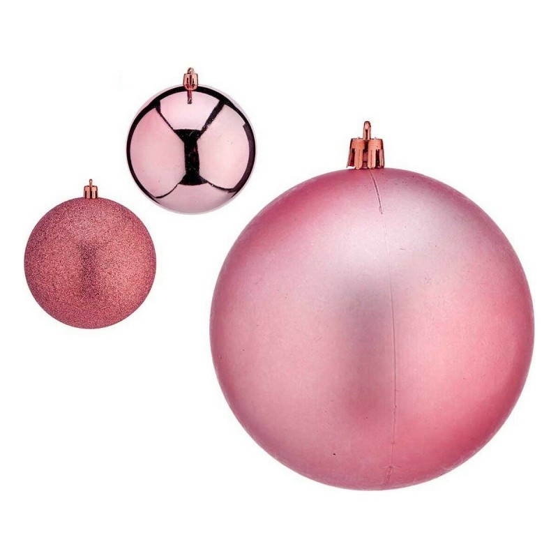 Palle di Natale Krist+ 00810 Rosa Plastica Ø 12 cm 6 Unità