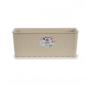 Vaso rettangolare da Balcone Stefanplast 15,5 x 13,5 x 38,5 cm Beige Plastica (12 Unità)