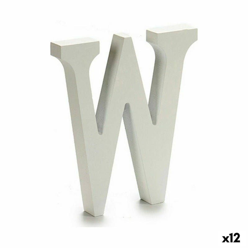 Lettera Pincello W Bianco 1,8 x 21 x 17 cm (12 Unità)