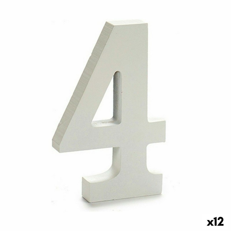 Numeri Pincello 4 Bianco 1,8 x 21 x 17 cm (12 Unità)