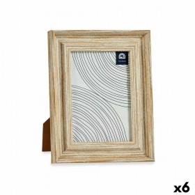 Cornice Portafoto Cristallo Dorato Legno Marrone Plastica (19 x 2 x 24 cm) (6 Unità)