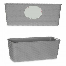 Vaso rettangolare da Balcone Stefanplast 73660 Grigio Plastica 13 x 11 x 29 cm (12 Unità)