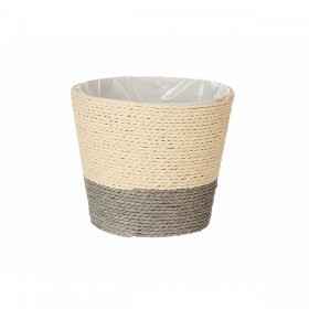 Vaso Ibergarden 86439 Grigio Naturale Corda Plastica 15 x 15 x 14 cm (24 Unità)